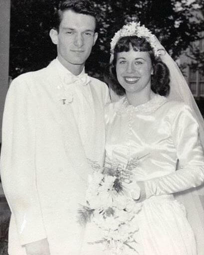 Millie Williams and Hugh Hefner at their wedding.